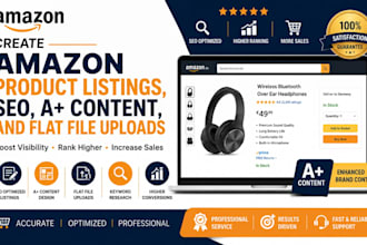 create amazon german product listings, SEO,  a plus content flat file uploads