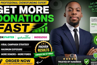 create and promote your crowdfunding campaign on gofundme and kickstarter