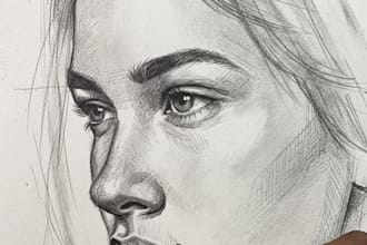 draw a custom handmade portrait sketch from your photo