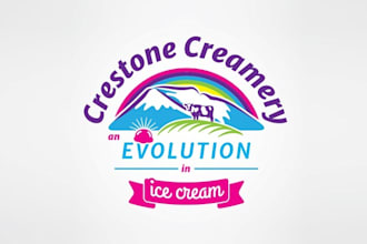 design creamery evolution food ice cream logo