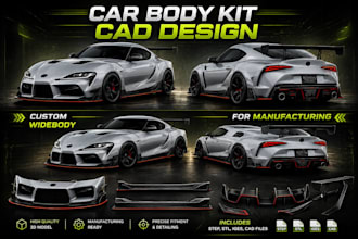 design custom car body kit cad for widebody and aero parts in solidworks
