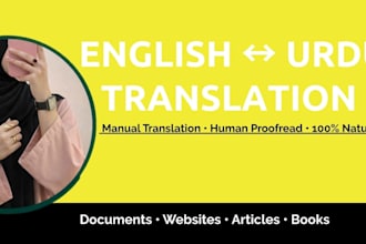 do english to urdu translation for your content