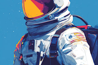 create high quality outer space astronaut illustration