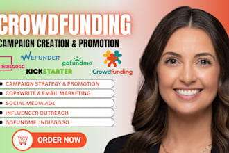 design your kickstarter and indiegogo crowdfunding campaign creation, gofundme