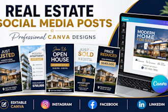 design canva real estate social media posts for agents