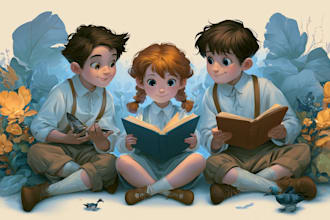 design children story book illustration and children book