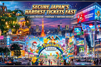 secure ghibli museum, pokepark kanto nintendo museum japan reservation tickets