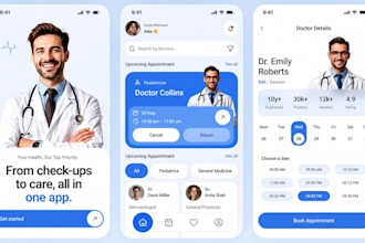 do telemedicine app ui design, healthcare mobile app design, doctor booking app