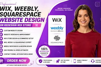 design wix, weebly, squarespace website or redesign wix store