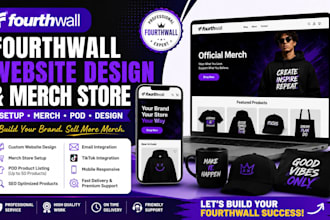 fourth wall website design fourthwall store set up merch tshirt pod design