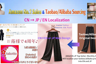 localize your taobao alibaba product images and videos into en and jp