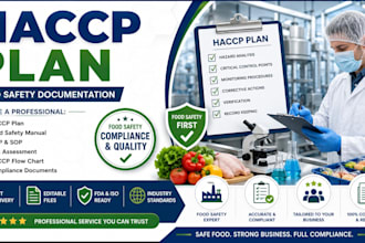 create haccp plan, food safety manual, gmp sops, risk assessment compliance docs