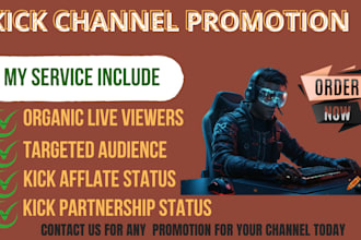 do organic kick promotion for kick followers and active viewers and chatters