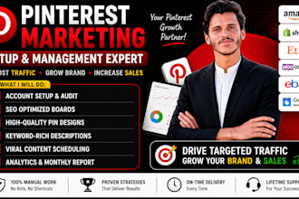 be your expert pintrest marketing specialist and manager