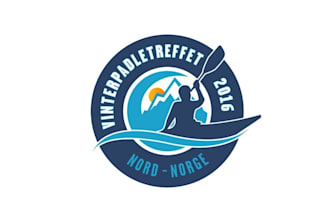 make classic illustrate logo for an winter sea kayak event