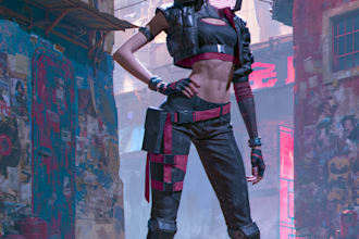 cyberpunk female character desing