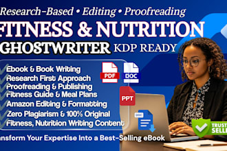 ghostwrite nutrition ebook, fitness ebook and healthy lifestyle ebook KDP ready