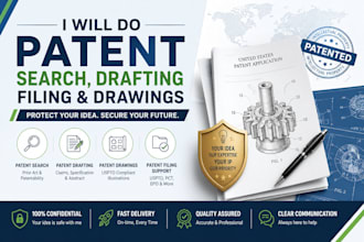 do patent search patent drafting patent filing and patent drawings