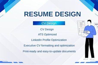 design an ats friendly executive resume and CV