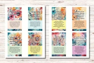 create printable affirmation cards, motivational cards, oracle cards, tarot card