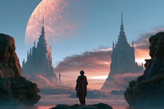 make a dreamy surreal or fantasy music album cover