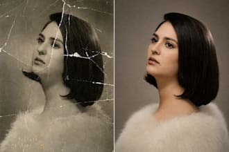 urgently colorize old damaged photo, fix blurry picture, and image restoration