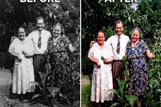urgently colorize old damaged photo, fix blurry picture, and image restoration