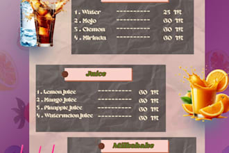 create food menu for you