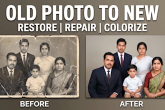 professionally restore, repair, and colorize old photo