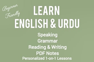 be english and urdu tutor for beginners