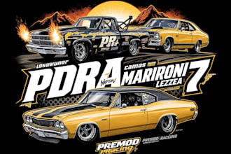 do high quality custom racing car logo with t shirt design