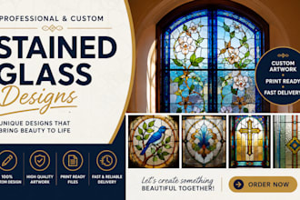 design custom stained glass art for windows, doors and decor