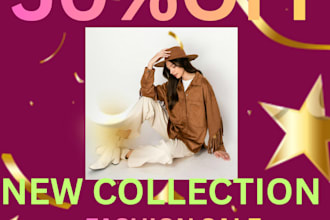design social media banner for fashion and sale