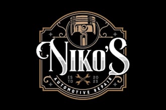 design luxurious automotive repair business logo