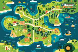 vector map illustration and event map