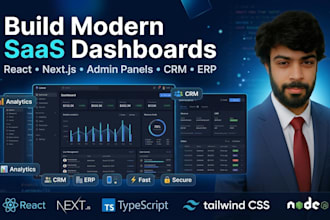 develop a saas dashboard or admin panel in react and nextjs