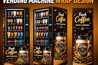 design eye catching custom vending machine wrap design
