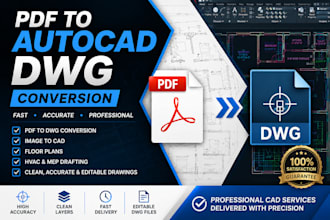 convert PDF floor plan into autocad dwg professionally