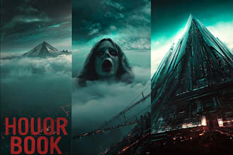 design a sci fi fantasy book cover design that sells