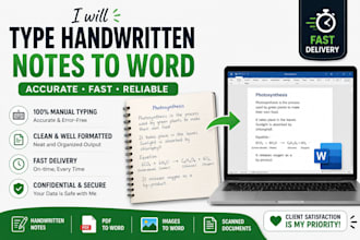 type handwritten notes into word accurately