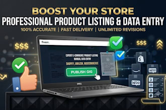 do ecommerce product listing, upload and data entry