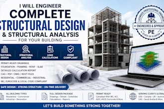 engineer complete structural design and structural analysis for your building