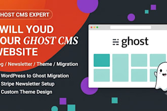 build, customize or migrate your ghost cms blog and newsletter website