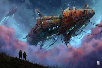 paint scifi or fantasy digital art illustration