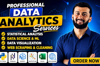 do data analytics, statistical analysis, data science projects in python