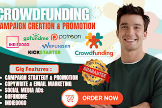 design kickstarter, gofundme, indiegogo page for your crowdfunding creation