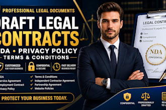 draft legal contracts, nda, privacy policy and terms conditions