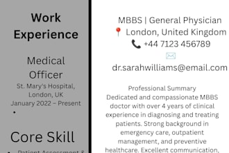 design a professional and modern CV or resume