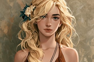 paint character illustrations in semi realistic art style