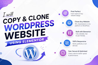 copy clone wordpress website or duplicate design using elementor
